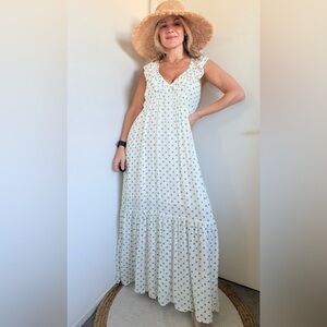 Anthropologie Araminta James Maxi Polka Dot Dress